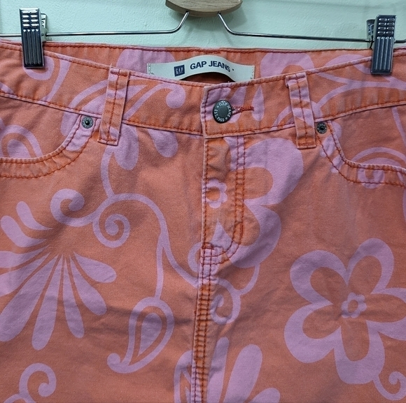 Gap Retro Hawaiian Floral Print Mini Skirt Sz 6 - Picture 3 of 11